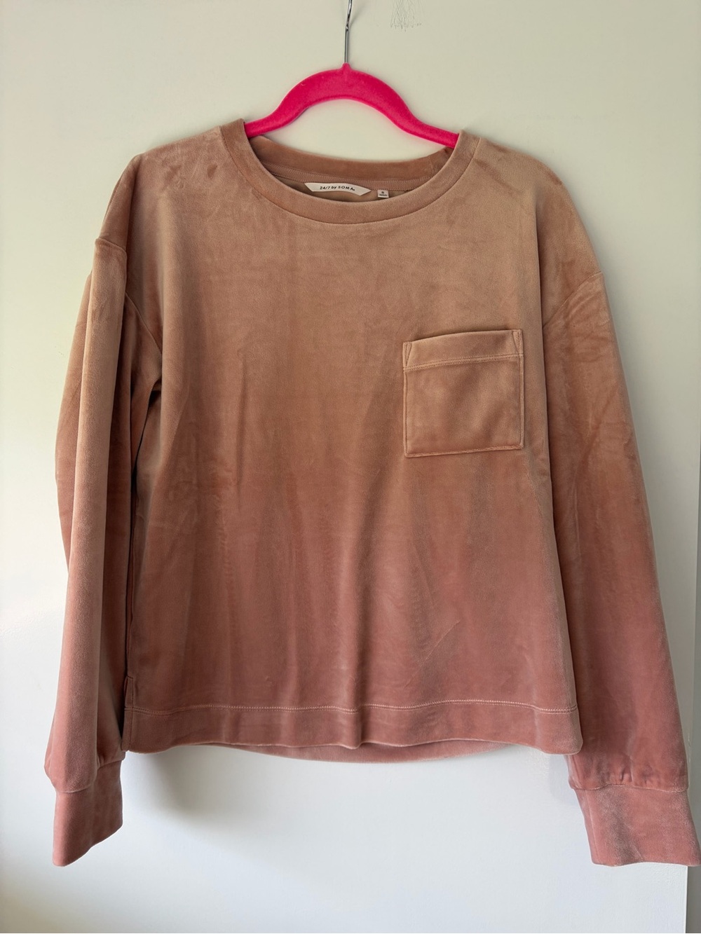 Soma Women’s Velour Crewneck Sweatshirt - Adobe Rose - Size S